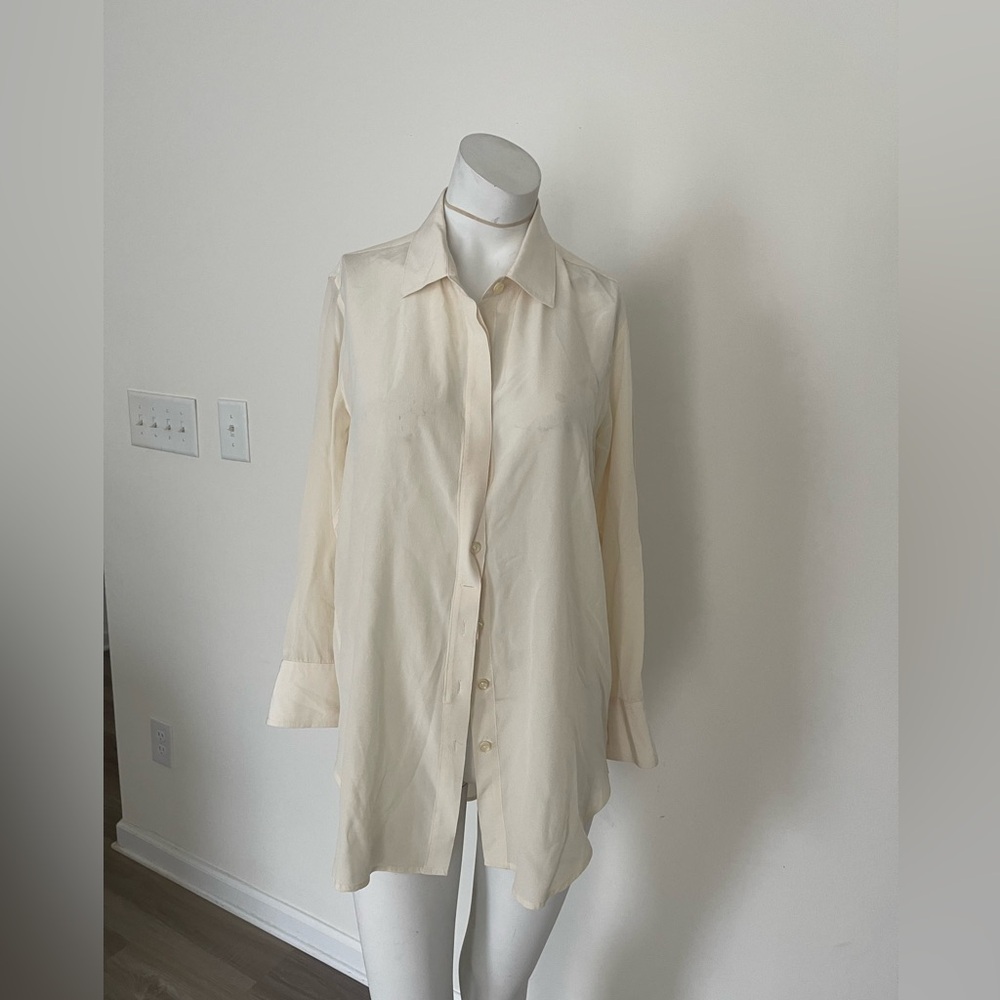 CCCOLLECTION IVORY SILK BLOUSE SIZE XS